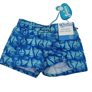 NWT Jr.Swim Sails Swim Shorts‎ Blue Sz 2T